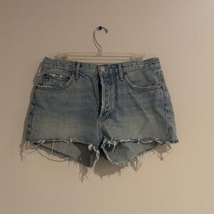 Agolde Light Blue Distressed Jean Shorts